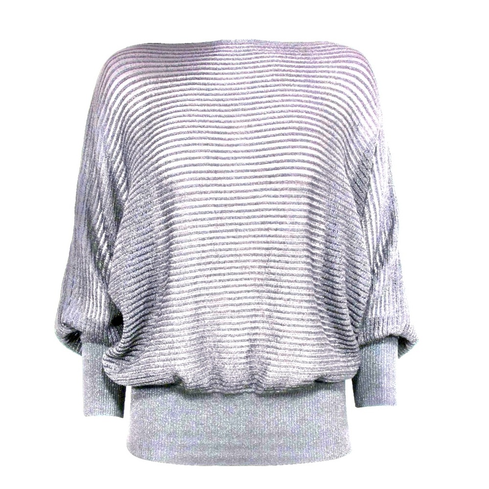 BCBGMaxAzria Silver Striped Sweater